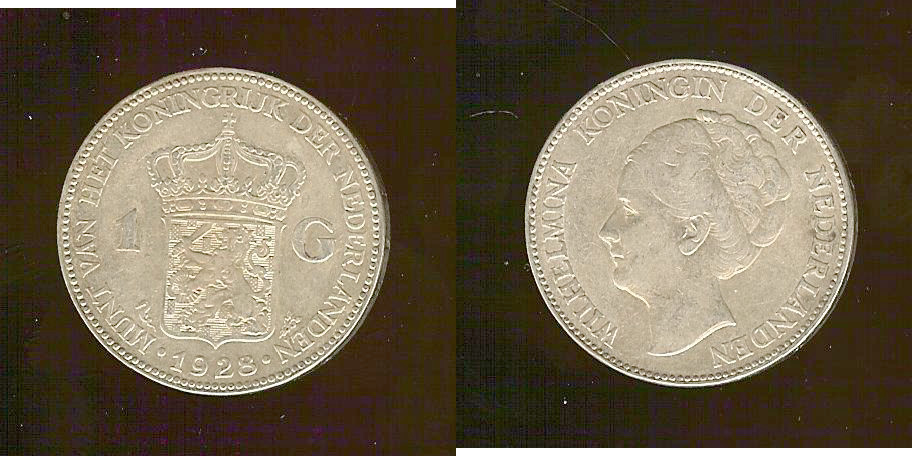PAYS-BAS 1 Gulden Wilhelmina 1928 TTB